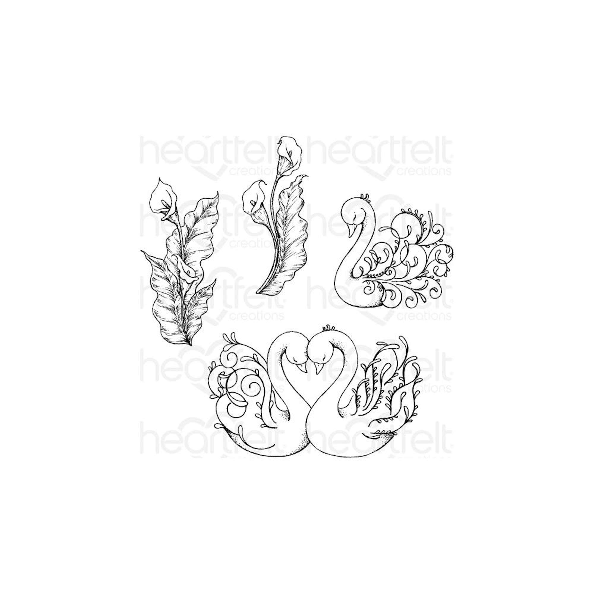 Heartfelt Creations Dies & Stamps - Feathery Swan HCD17276+HCPC3898 for Card Making