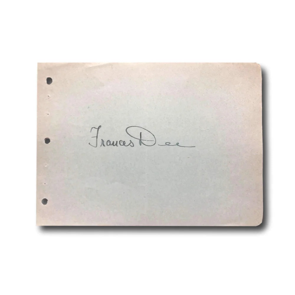 Frances Dee Hand Signed Album Page Cut - JSA COA Authenticated Autograph - Little Women Memorabilia - Perfect for Movie Collectors & Classic Film Fans