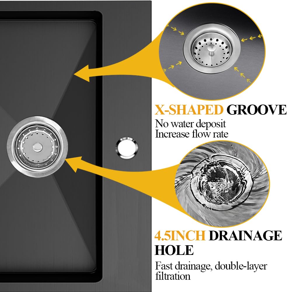 15x17x9 Inch Black Stainless Steel Topmount Bar Sink - Single Bowl Drop-In Kitchen Sink Combo with Grid, Drain Basket & Faucet Mat | Modern Kitchen Upgrade for Small Spaces & Bar Areas