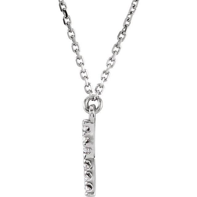 14K Gold Initial Necklace with 1/8 CTW Diamond - Personalized Name Jewelry for Women, Perfect Gift for Birthday, Anniversary & Valentine's Day
