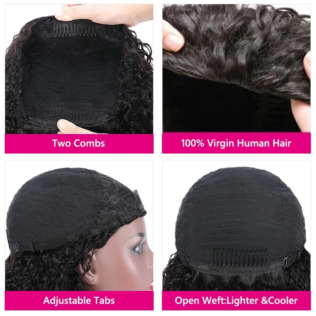 Beauty Forever 10A Grade Afro Kinky Curly Half Wigs for Women - 20 Inch Virgin Human Hair 3/4 Wig with 150% Density, Natural Color, Beginner Friendly Wear & Go Style | Perfect for Daily Wear, Cosplay, and Protective Hairstyles