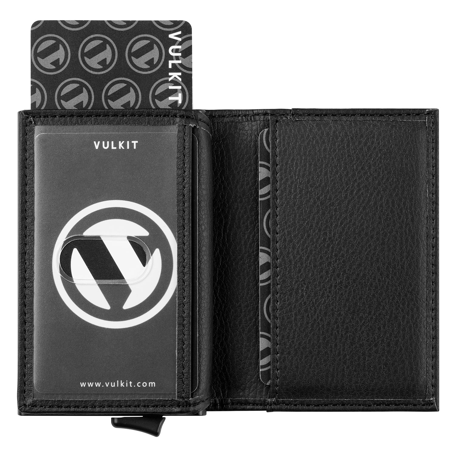 VC205 Men's RFID Blocking Leather Card Holder Wallet with Double ID Windows - Holds 12 Cards, Slim & Secure for Travel, Business & Everyday Use
