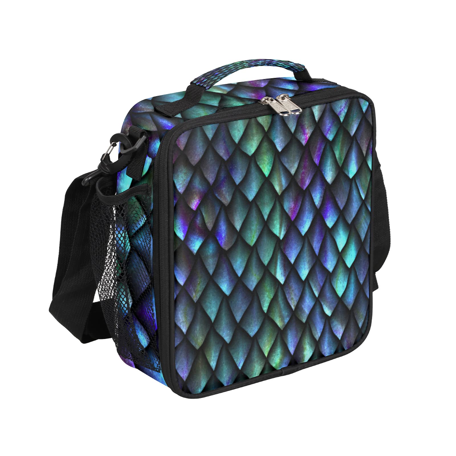 Dinosaur Skin Insulated Lunch Bag - Reusable Thermal Cooler Tote with Shoulder Strap for Men & Women, Waterproof & Durable for Work, School, Picnics & Outdoor Activities
