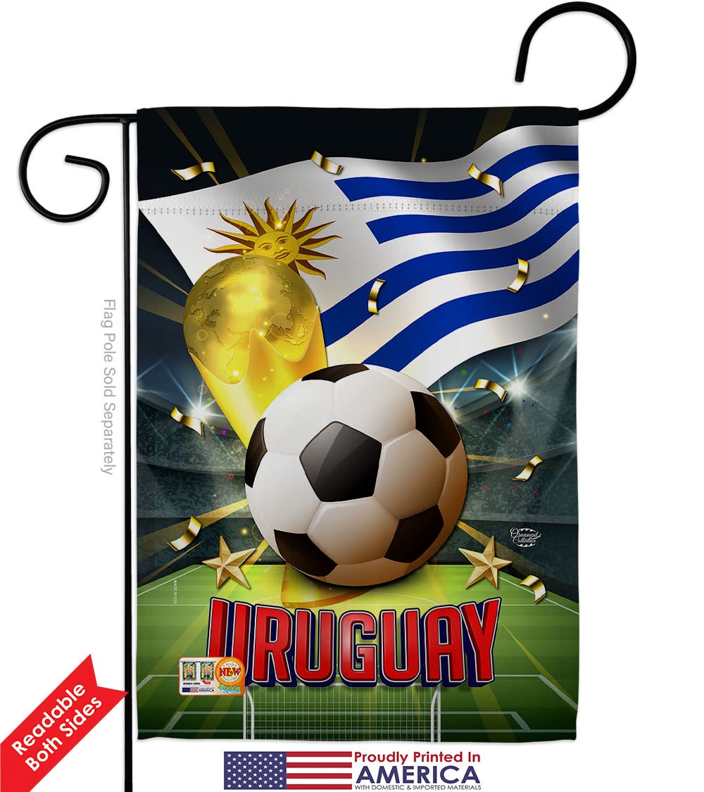 Uruguay World Cup Garden Flag Set - Double-Sided Soccer Decor for Yard & Home