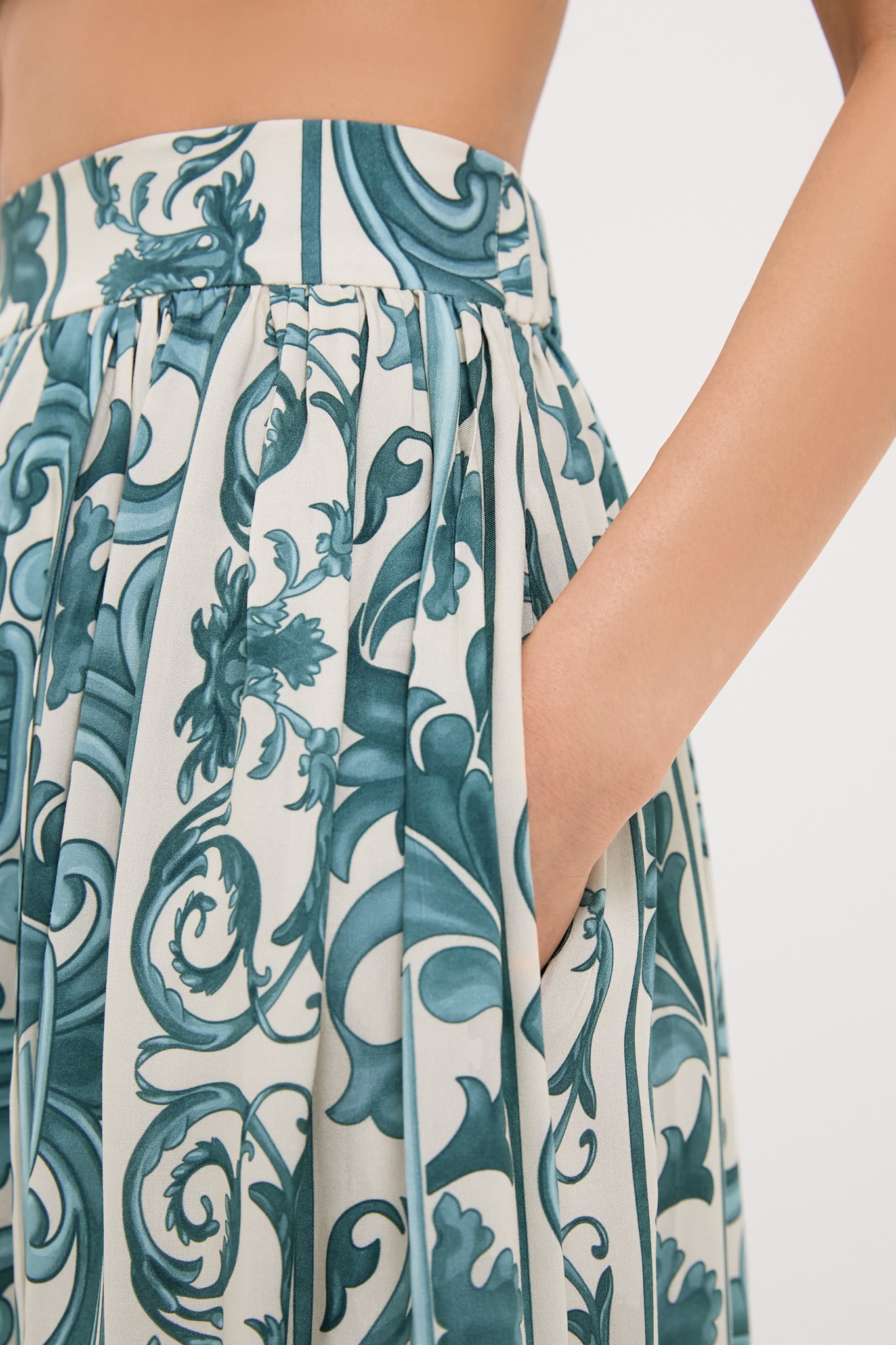 Blue Hera High Slit Maxi Skirt for Women - Elegant Boho Flowy Long Skirt for Summer, Beach, Party & Casual Wear