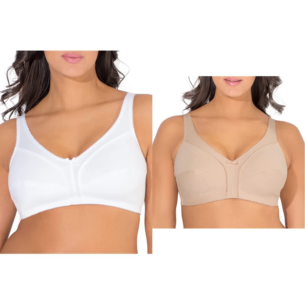 Fruit of the Loom Women's Comfortable Wirefree Bra 2-Pack - Seamless Unlined Support for Everyday Wear, Yoga & Lounge