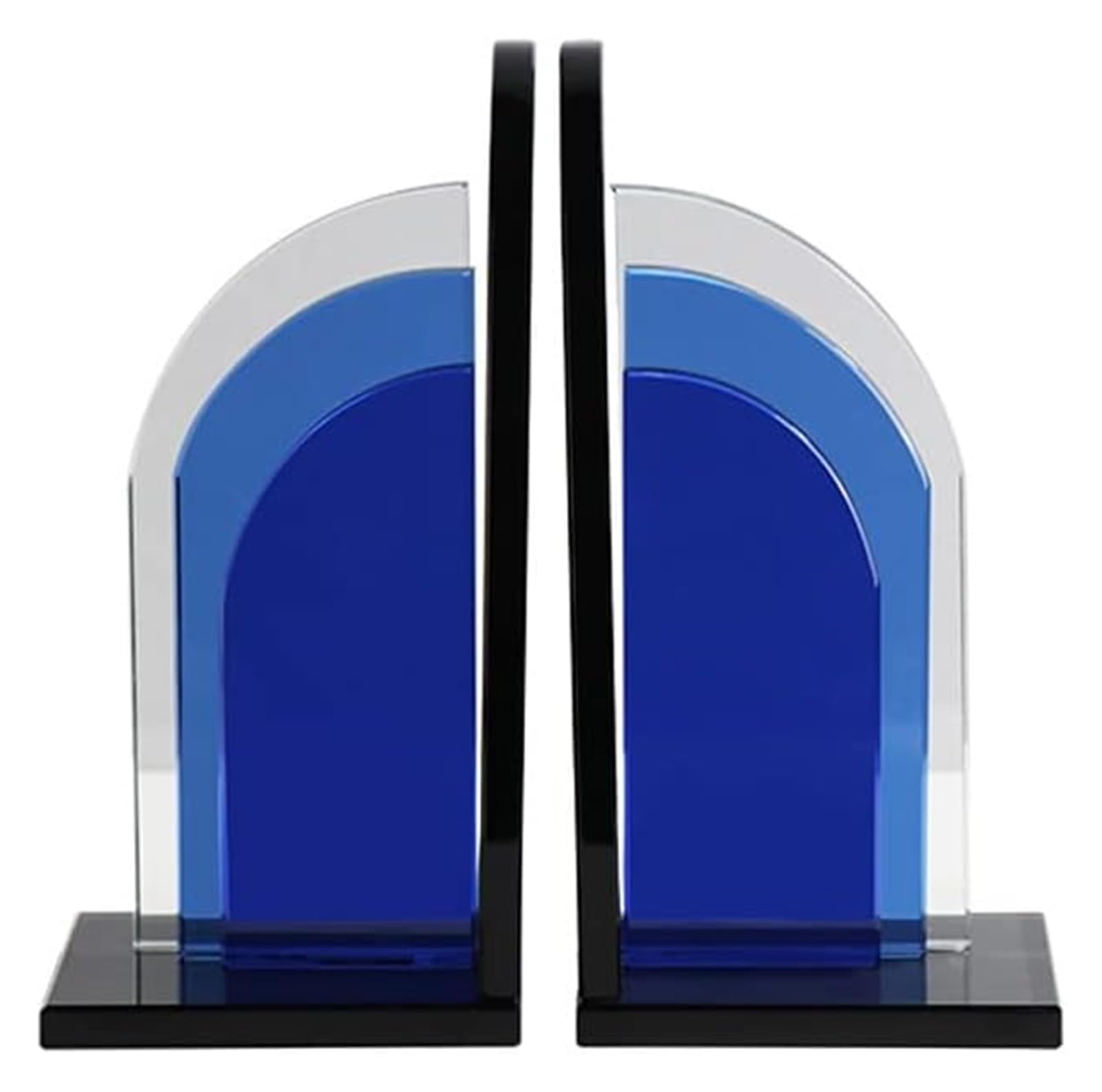 Blue Crystal Bookends - Elegant Bookend Ornaments for Shelves, Study & Office Desks | Heavy Duty Book Finishing Rack for Home & Office Organization | Perfect for Books, Albums & Decorative Display