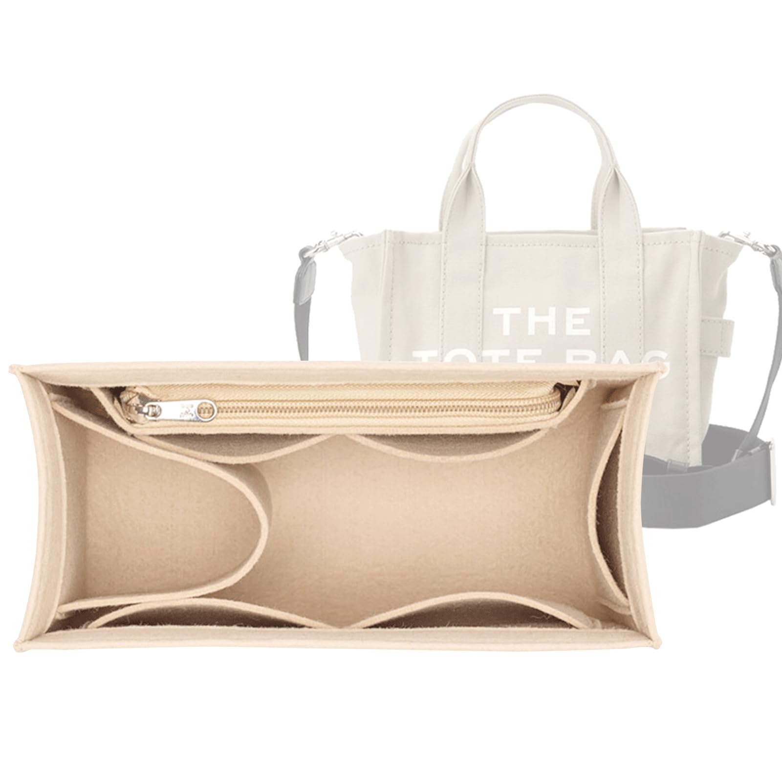 Marc Jacobs Tote Bag Organizer Insert - Large Size (2042 Beige) | Perfect for Work, Travel & Everyday Use | Fits Marc Jacobs Large Tote Bags