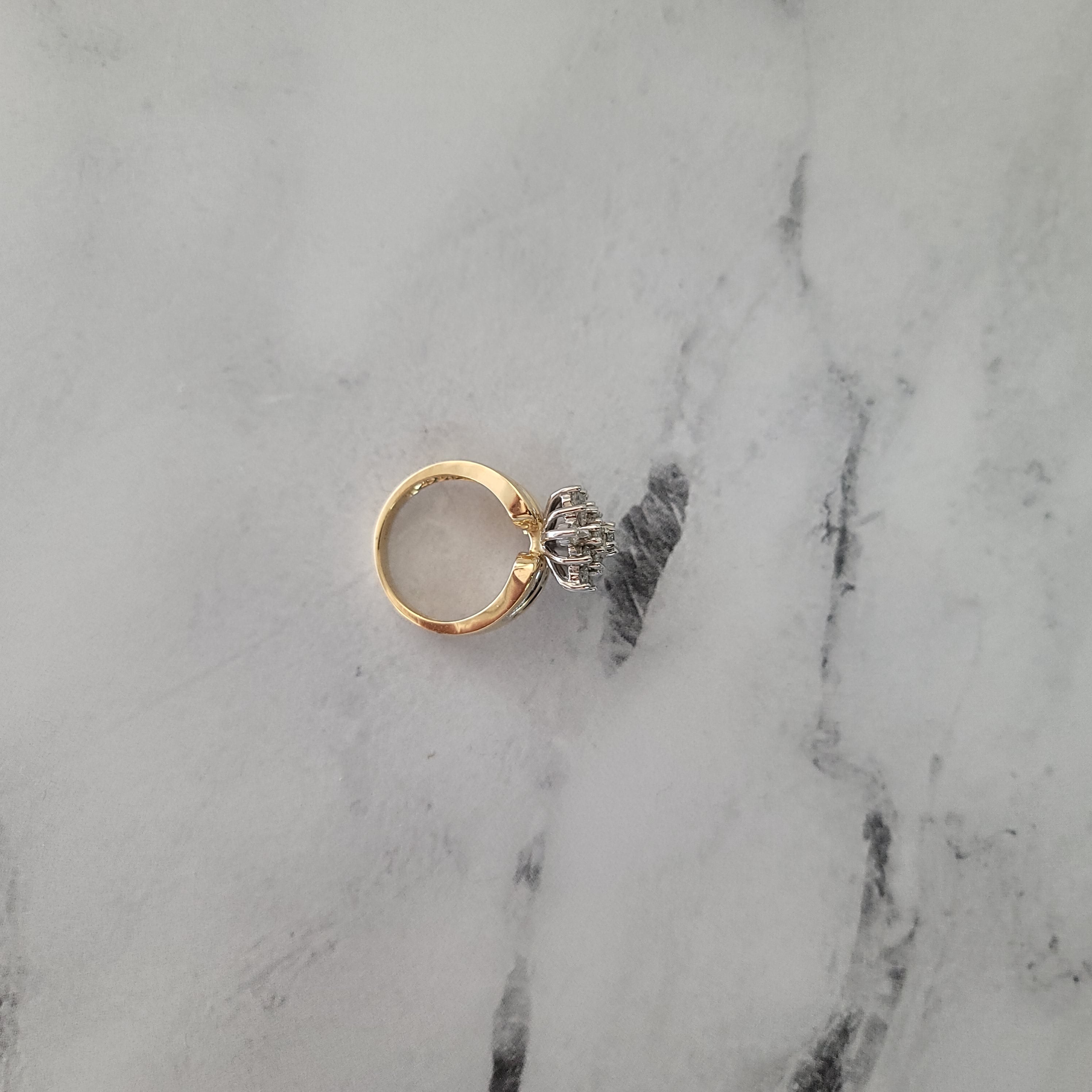 2 Carat Diamond Cluster Engagement Ring in 14K Yellow Gold - Perfect for Proposals, Anniversaries & Bridal Jewelry