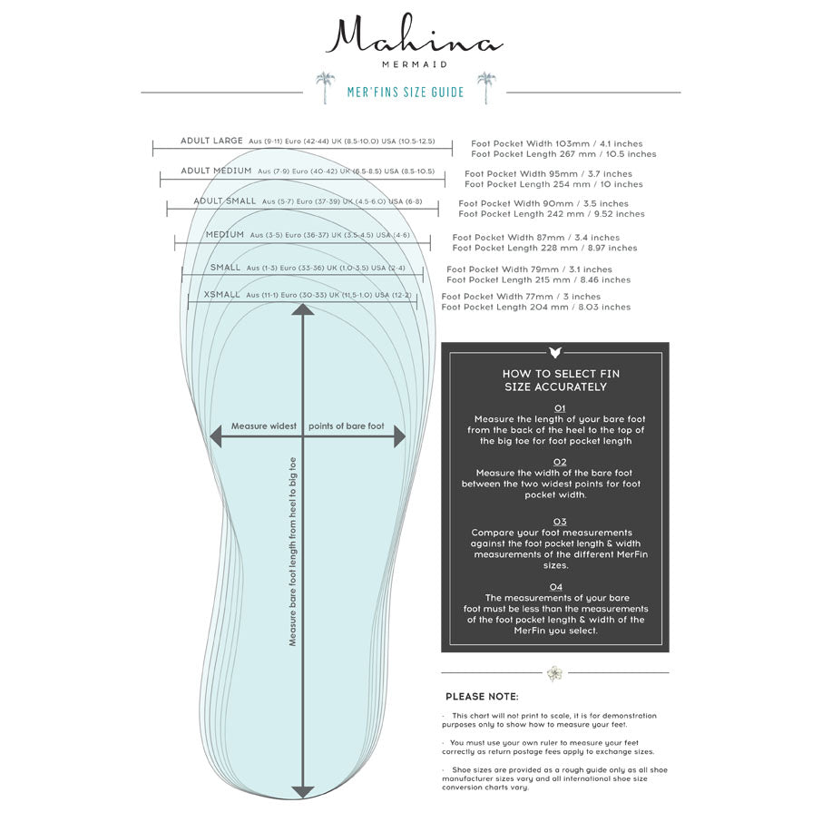 Mahina MerFin ADULT Kailani - Premium Monofin for Mermaid Swimming & Underwater Performance - Perfect for Pool, Ocean & Mermaid Shows