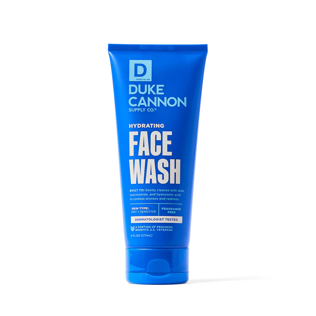 Hydrating Face Wash for Dry Skin - 6oz Gentle Cleanser with Hyaluronic Acid & Vitamin E - Daily Moisturizing Facial Cleanser for Men & Women - Perfect for Morning & Night Skincare Routine