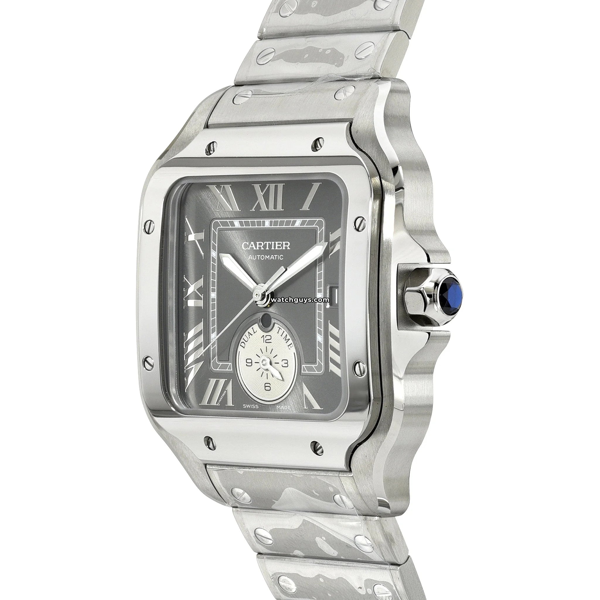 Cartier Santos Dual Time Stainless Steel Watch WSSA0076 - Luxury Men's Automatic Timepiece for Travel & Business