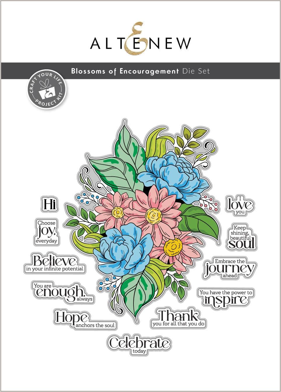 DIY Craft Your Life Project Kit: Blossoms of Encouragement Flower Arrangement Set for Home Decor, Gift Giving & Mindfulness Activities