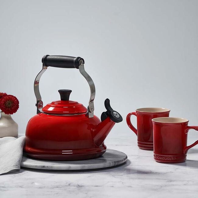 Le Creuset 1.6L Classic Whistling Tea Kettle - Artichoke Green | Enamel Coated Stovetop Kettle for Tea & Coffee | Perfect for Home Kitchen, Office & Outdoor Use