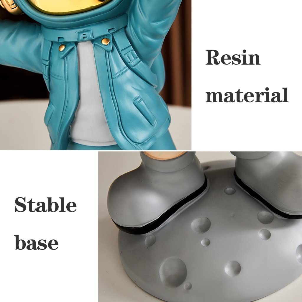 Silver Astronaut Figurine Desk Tray - Space-Themed Catchall Organizer for Keys, Jewelry & Candy | Office Decor, Party Bowl & Resin Storage Dish | Perfect for Home, Office & Space Enthusiast Gifts