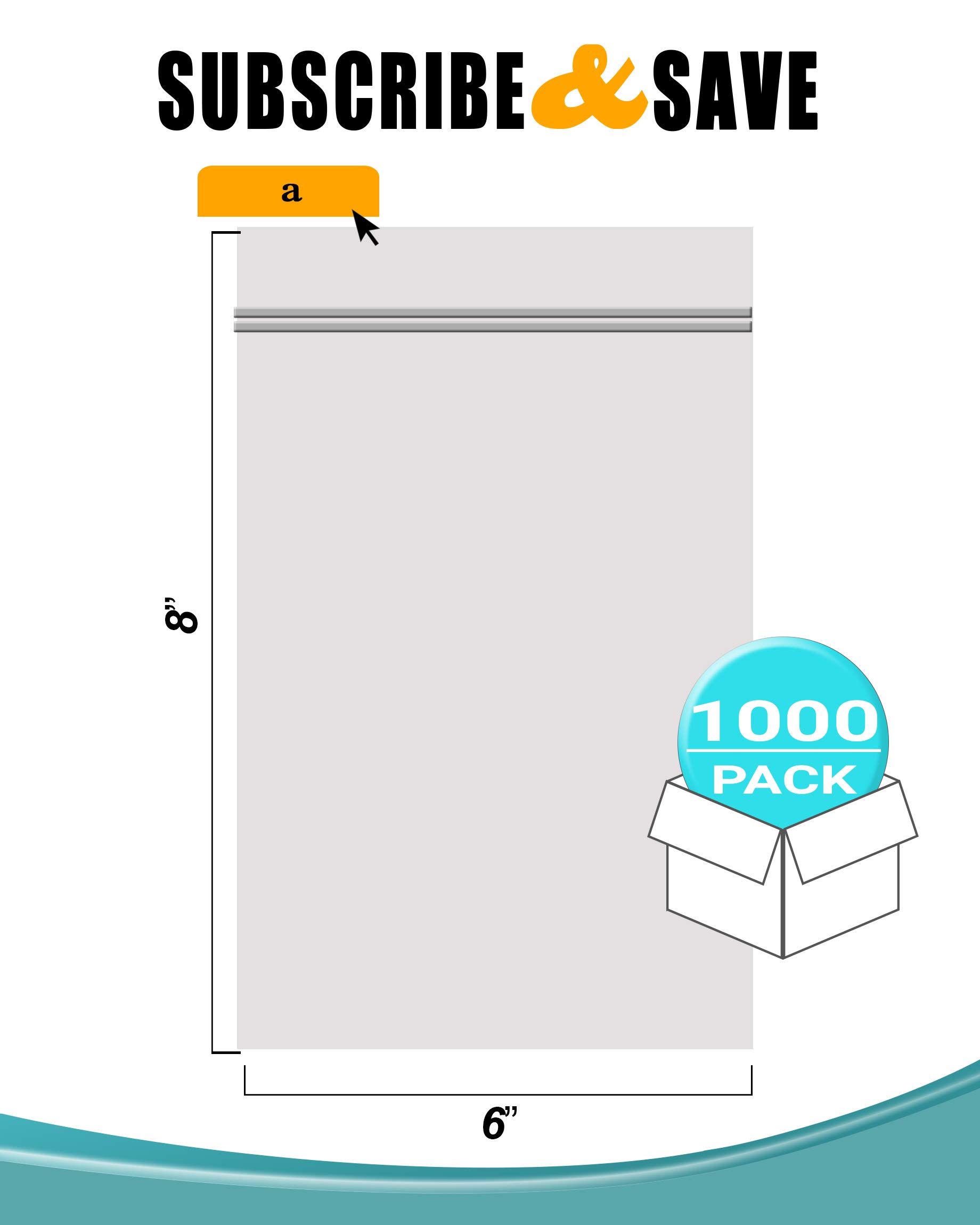 APQ 1000 Pack Heavy Duty 6x8 Inch Zipper Bags - 6 Mil Single Track Polyethylene Storage Bags for Food, Industrial & Medical Use | Perfect for Organizing, Packing & Storing Supplies