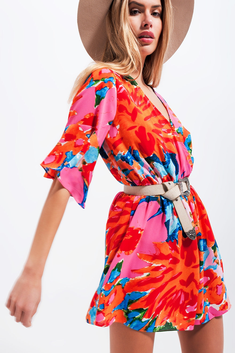 Floral Print Combishort with Heart Design - Stylish and Comfortable for Summer Outings, Beach Vacations, and Casual Wear