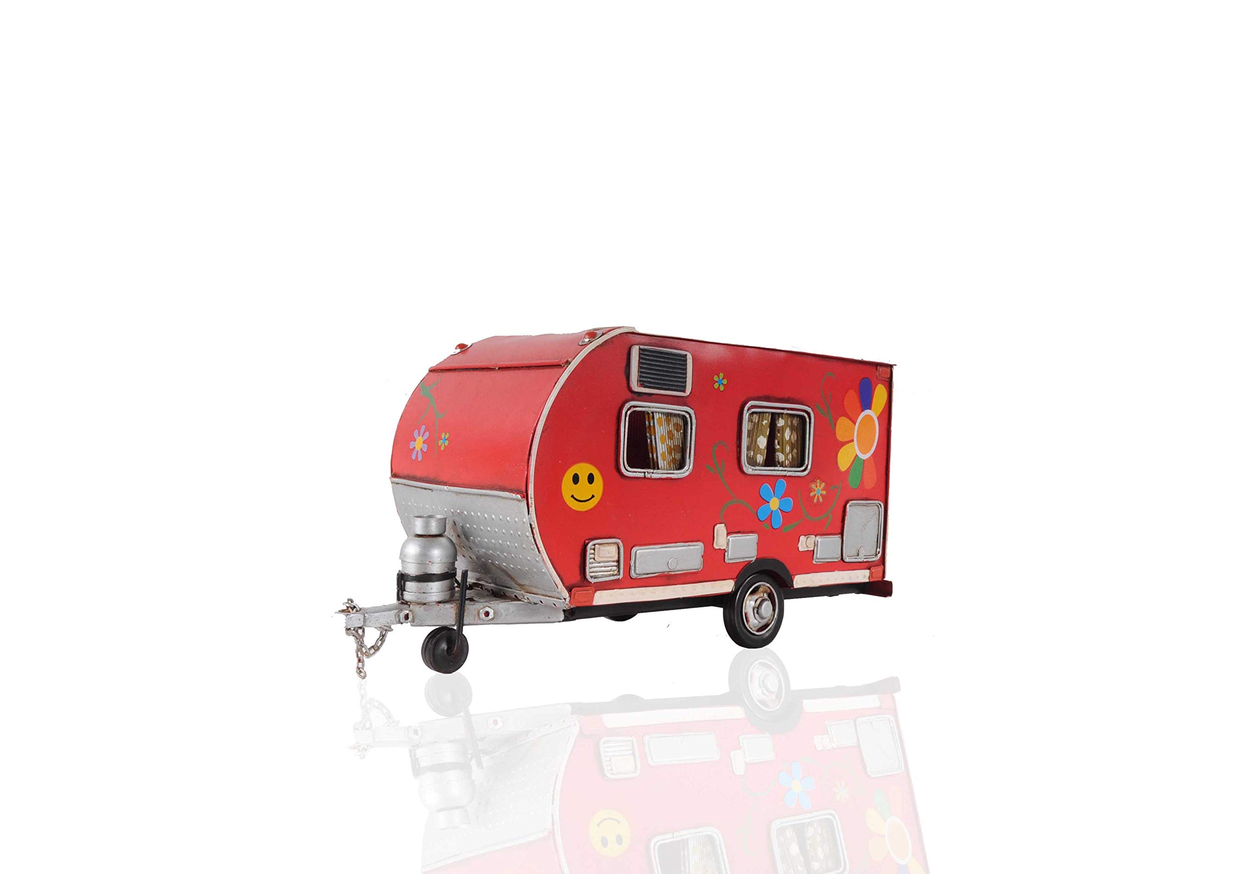 Vintage Red Camper Trailer Model Tissue Box Holder - Retro Caravan Style Home Decor for Bathroom, Bedroom & RV - Unique Gift Idea for Camping Enthusiasts