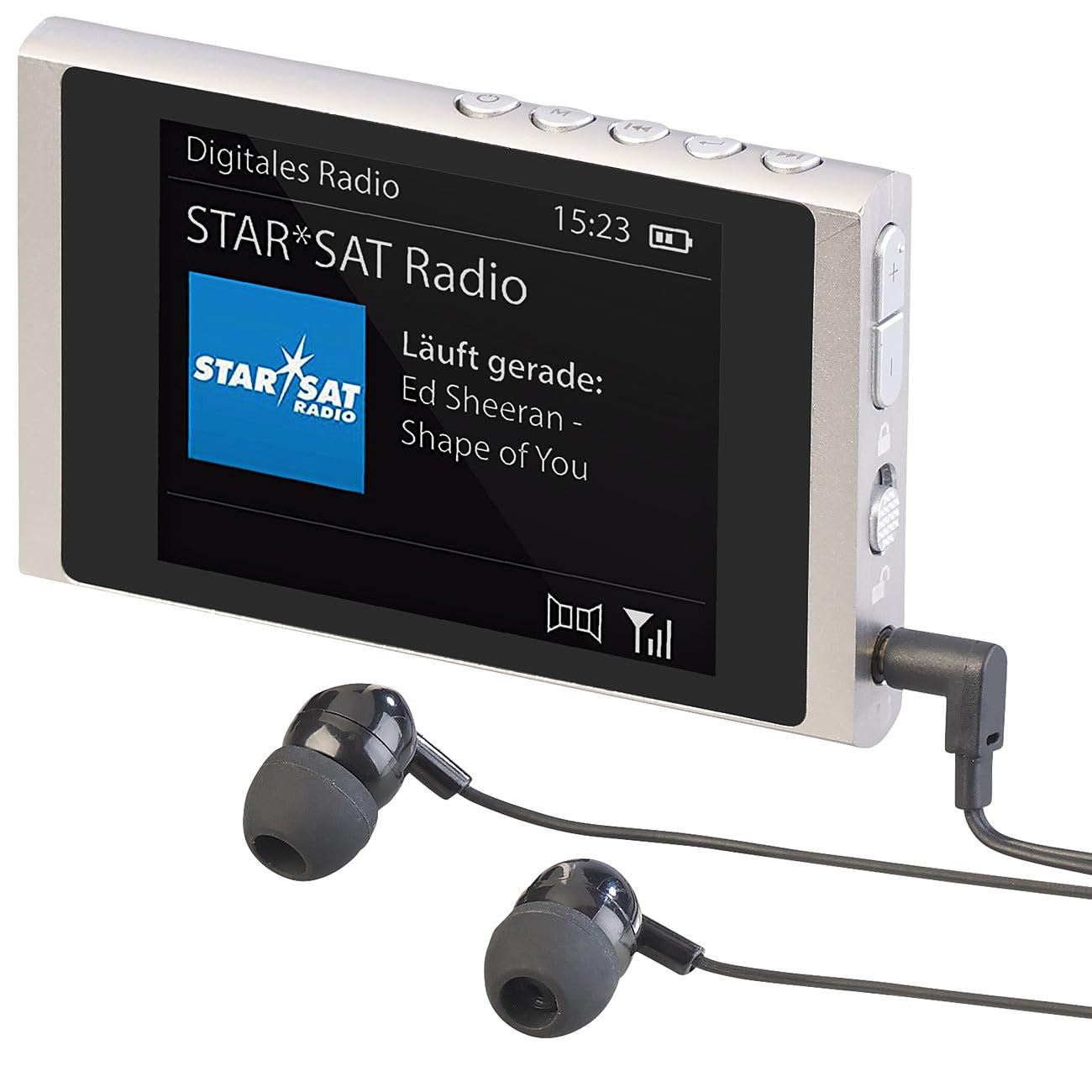 Portable DAB+/FM Digital Radio with Rechargeable Battery, Aluminum Case & Included Headphones - Perfect for Travel, Home, and Outdoor Use