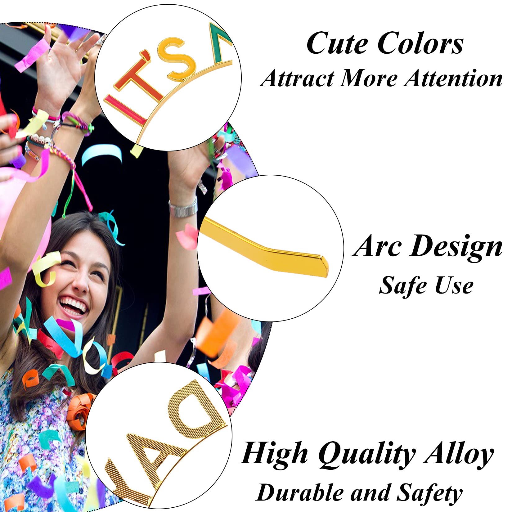 Happy Birthday Crown - Rainbow 'It's My Birthday' Alloy Headband for Women & Girls | Birthday Party Accessories, Gift & Decorations | Perfect for Birthday Celebrations, Bachelorette Parties & Festive Events