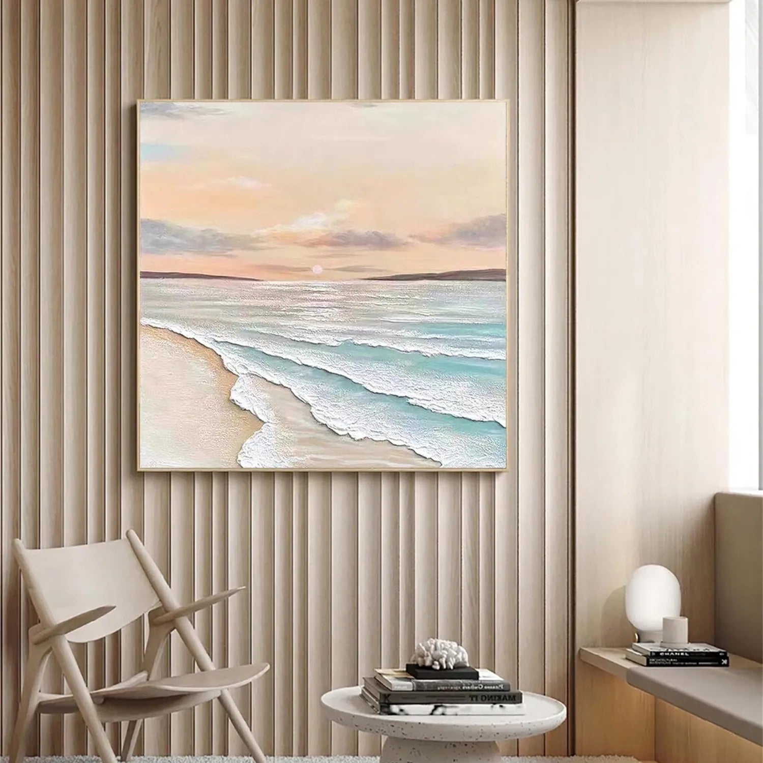 Ocean And Sky Painting #OS 162 - Handmade Canvas Wall Art for Home & Office Decor - Perfect for Living Room, Bedroom or Beach House