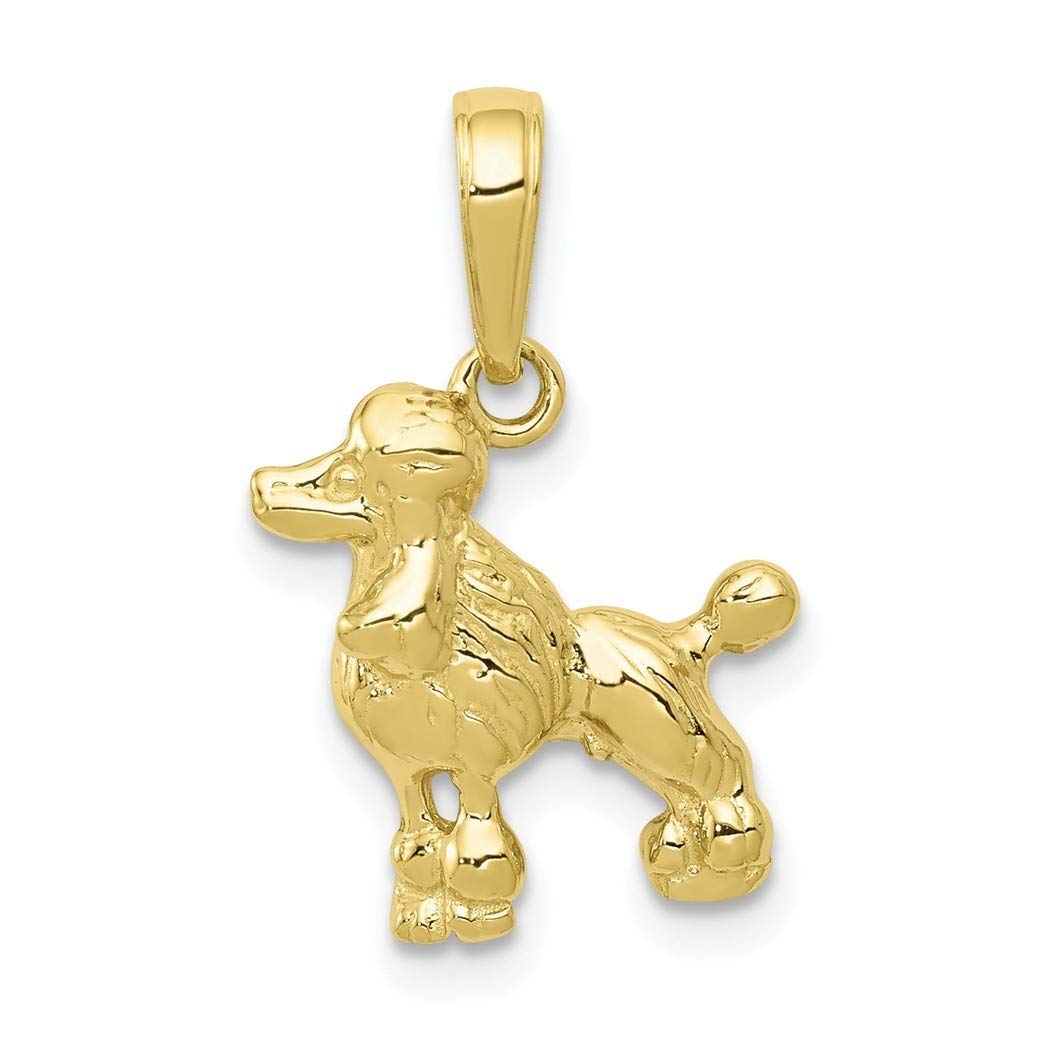 10K Gold Poodle Dog Pendant Necklace - Elegant Animal Jewelry Gift for Women & Girls - Perfect for Birthdays, Anniversaries & Pet Lovers