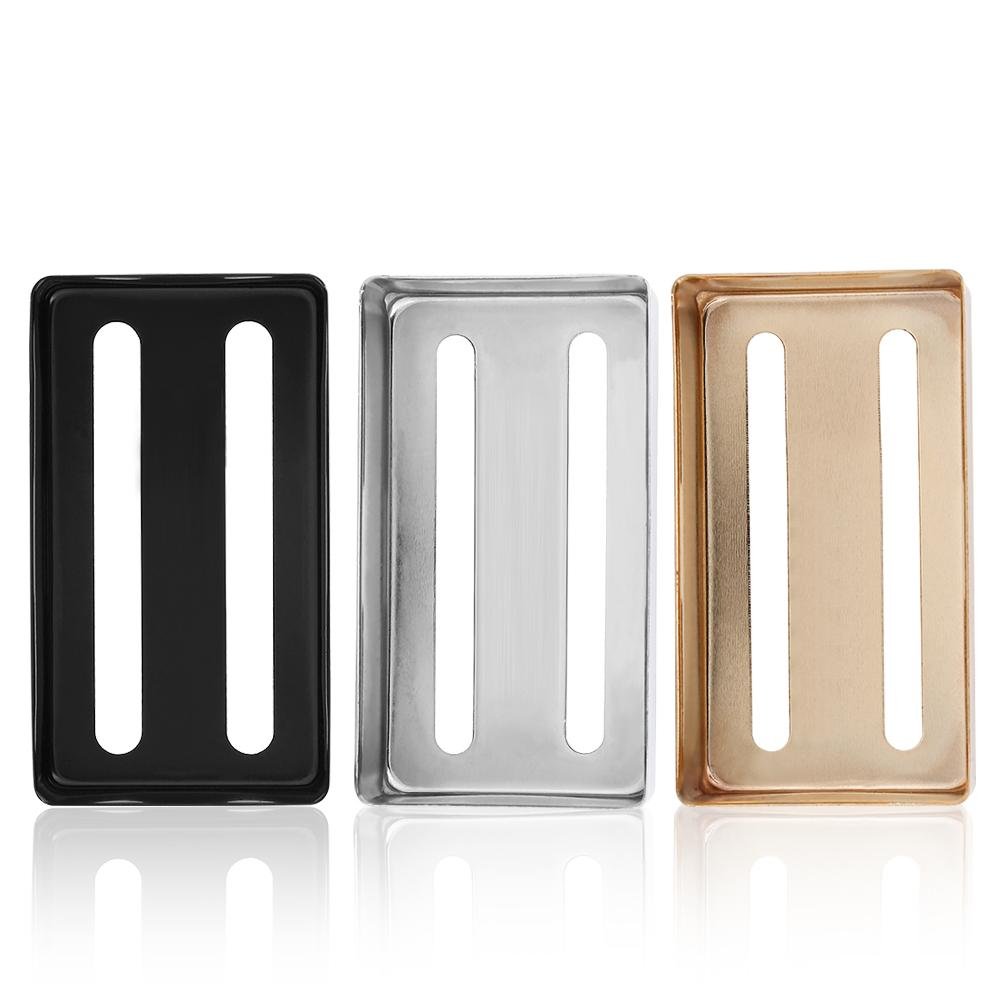 Dilwe Two Slot Metal Humbucker Pickup Cover for Electric Guitar - Brass Construction, Black Finish | Perfect for Blues, Rock & Jazz Performances