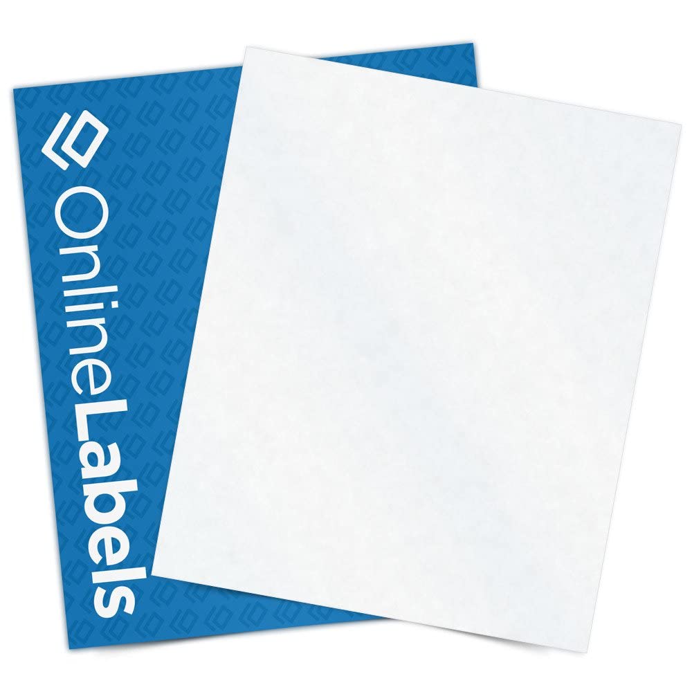 8.5 x 11 Inch Clear Frosted Matte Sticker Paper for Inkjet Printers - 250 Full Sheet Labels by OnlineLabels - Perfect for DIY Crafts, Product Packaging & Mailing Labels