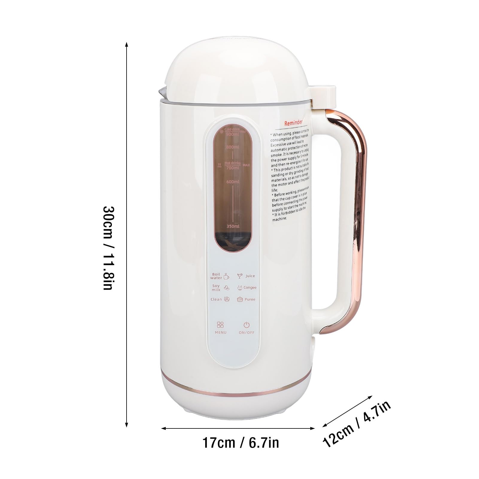 900ML Automatic Soy Milk Maker Machine - Nut Milk Maker for Almonds, Oats, Soybeans | US Plug 110V | Perfect for Healthy Breakfast, Baby Food & Vegan Recipes