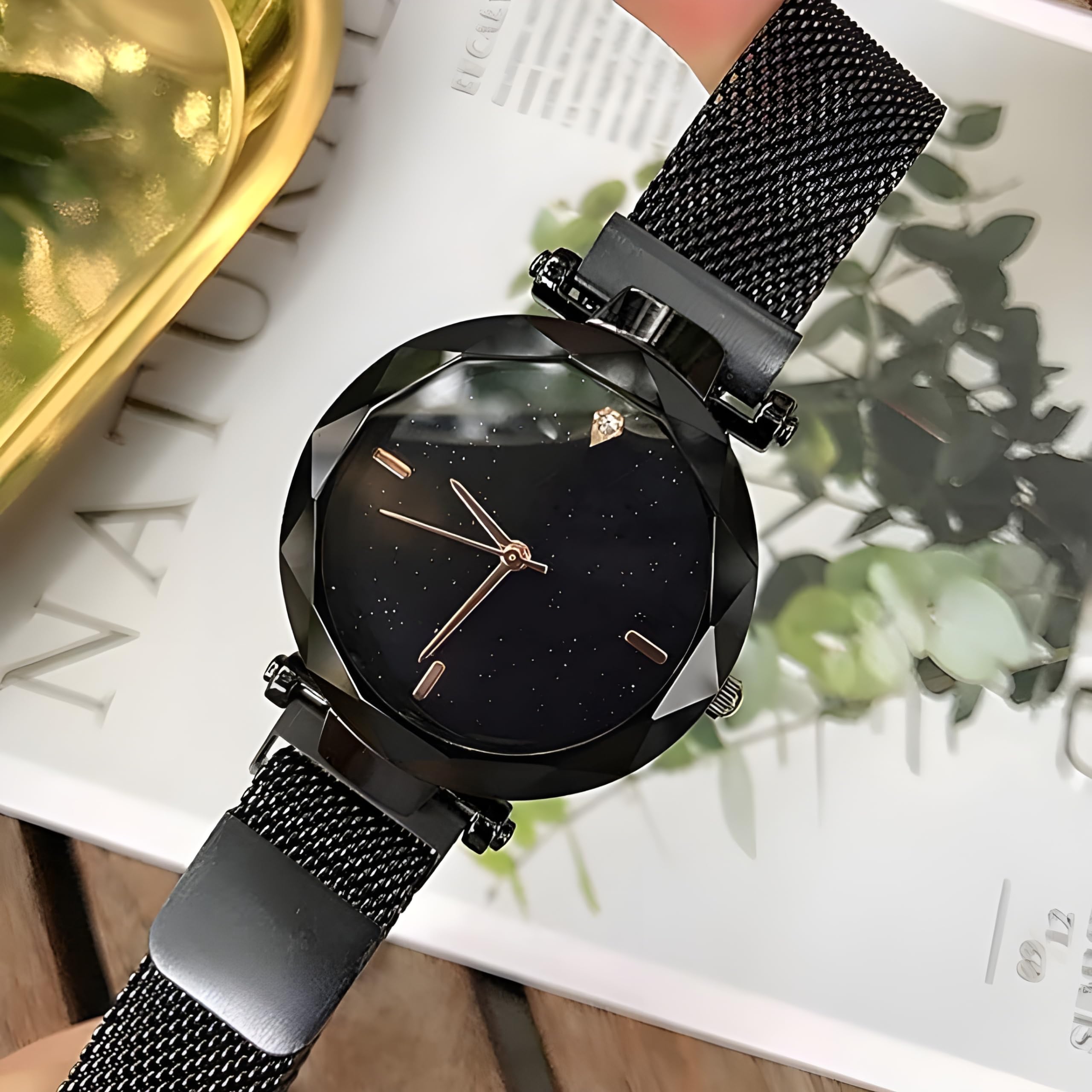 STYLEFLIX Casual Analog Women's Round Diamond Watch - Fashionable & Elegant Timepiece for Everyday Wear, Office, and Special Occasions