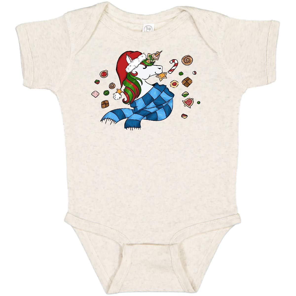 Cute Christmas Unicorn Baby Bodysuit - Holiday Gift for Infants