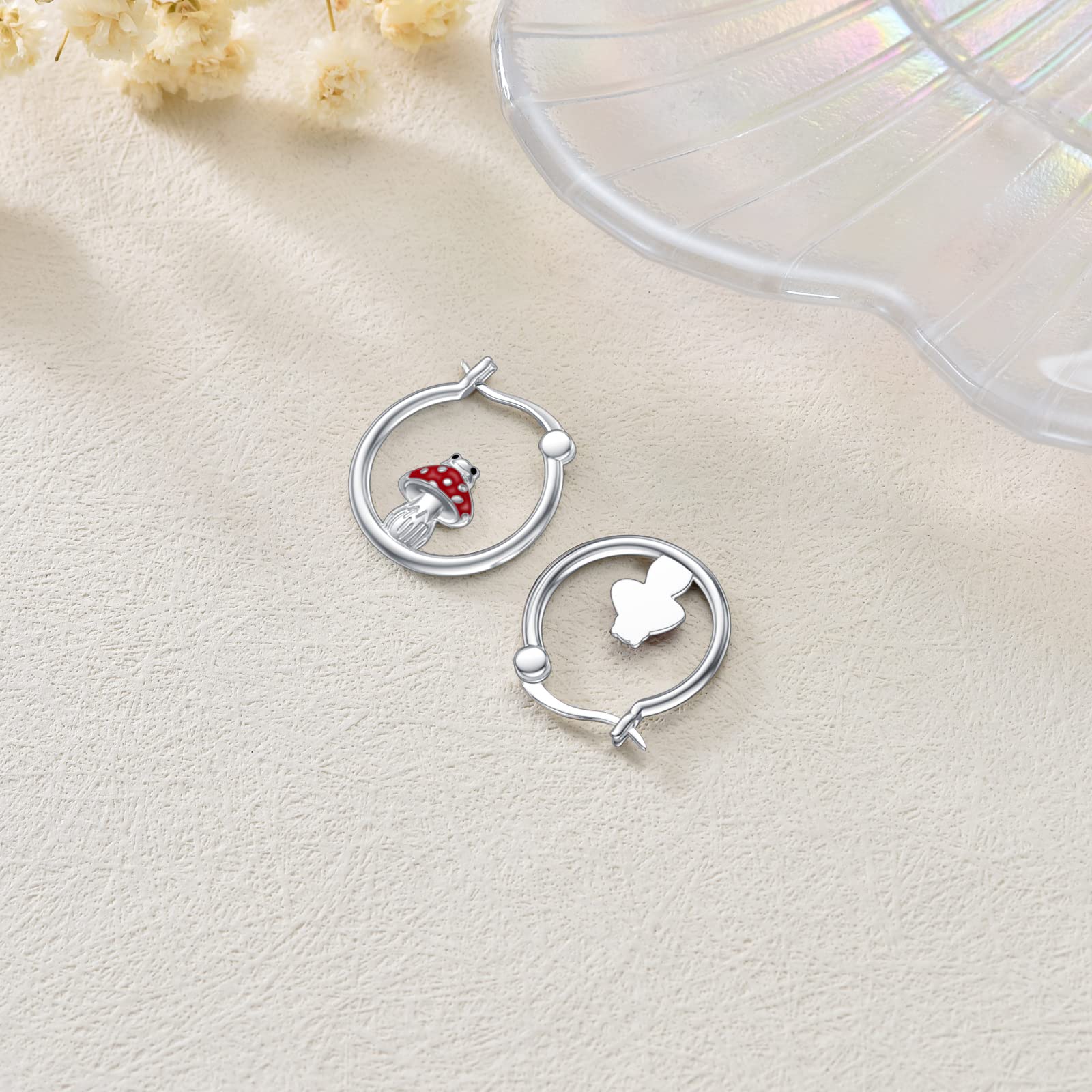 925 Sterling Silver Hoop Earrings for Women - Dinosaur, Mushroom, Frog, Octopus & Starfish Designs | Hypoallergenic Jewelry Gifts for Girls, Teens & Friends | Perfect for Birthday, Party & Everyday Wear
