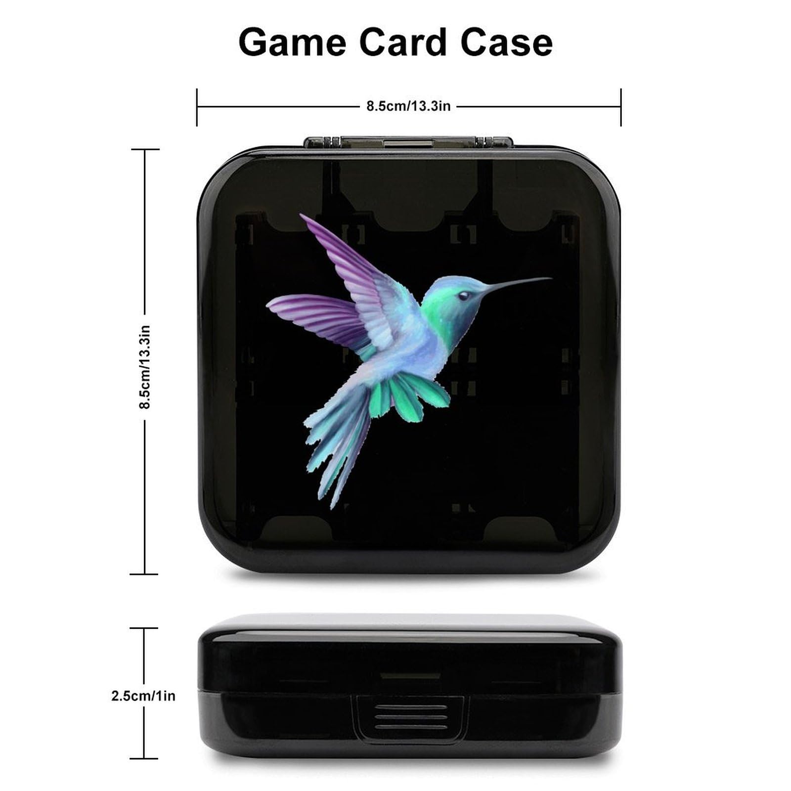 Flying Hummingbird 24-Slot Game Card Holder - Durable Funny Pattern Storage Box for Collectible Cards, Perfect for MTG, Pokémon, and Yu-Gi-Oh! Enthusiasts