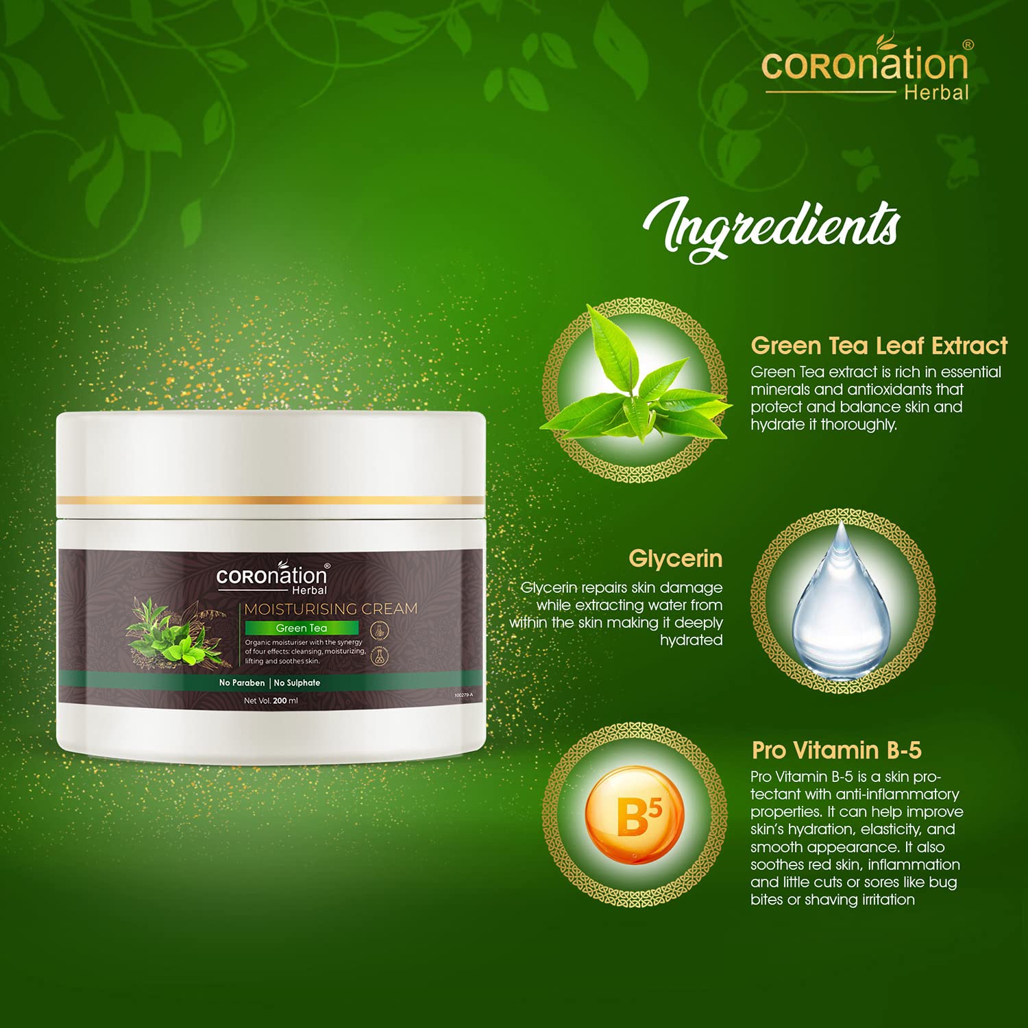 COROnation Herbal Unisex Fuji Matcha Green Tea Moisturising Cream - 200ml x 2 Pack, Organic Skincare for Dry & Sensitive Skin, Perfect for Daily Hydration & Night Care Routine
