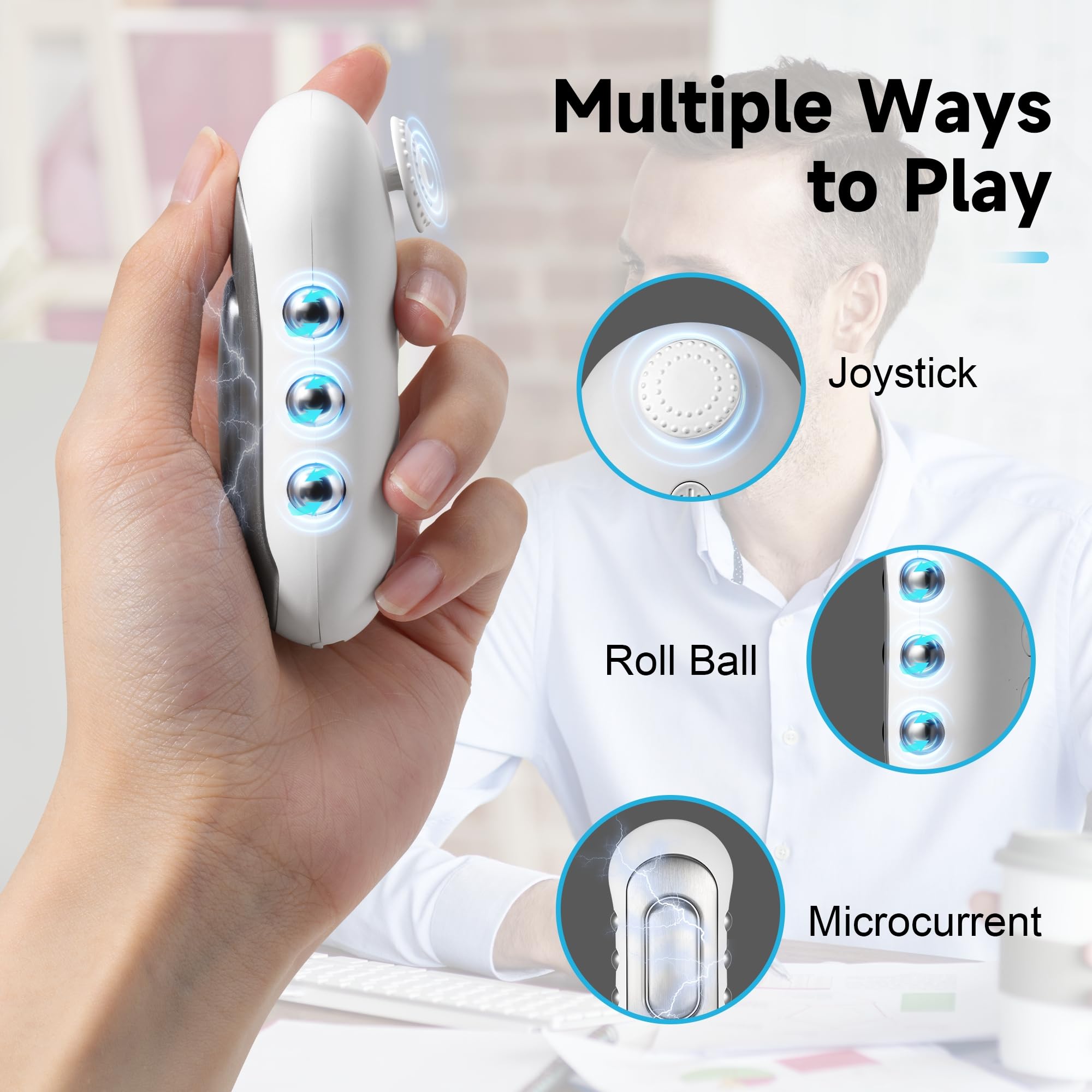 **Stress Relief Fidget Toys for Adults & Kids - Handheld Anxiety Relief Device for ADHD, Focus & Calm - Portable Microcurrent Sensory Toy for Office, Travel & Home Use**