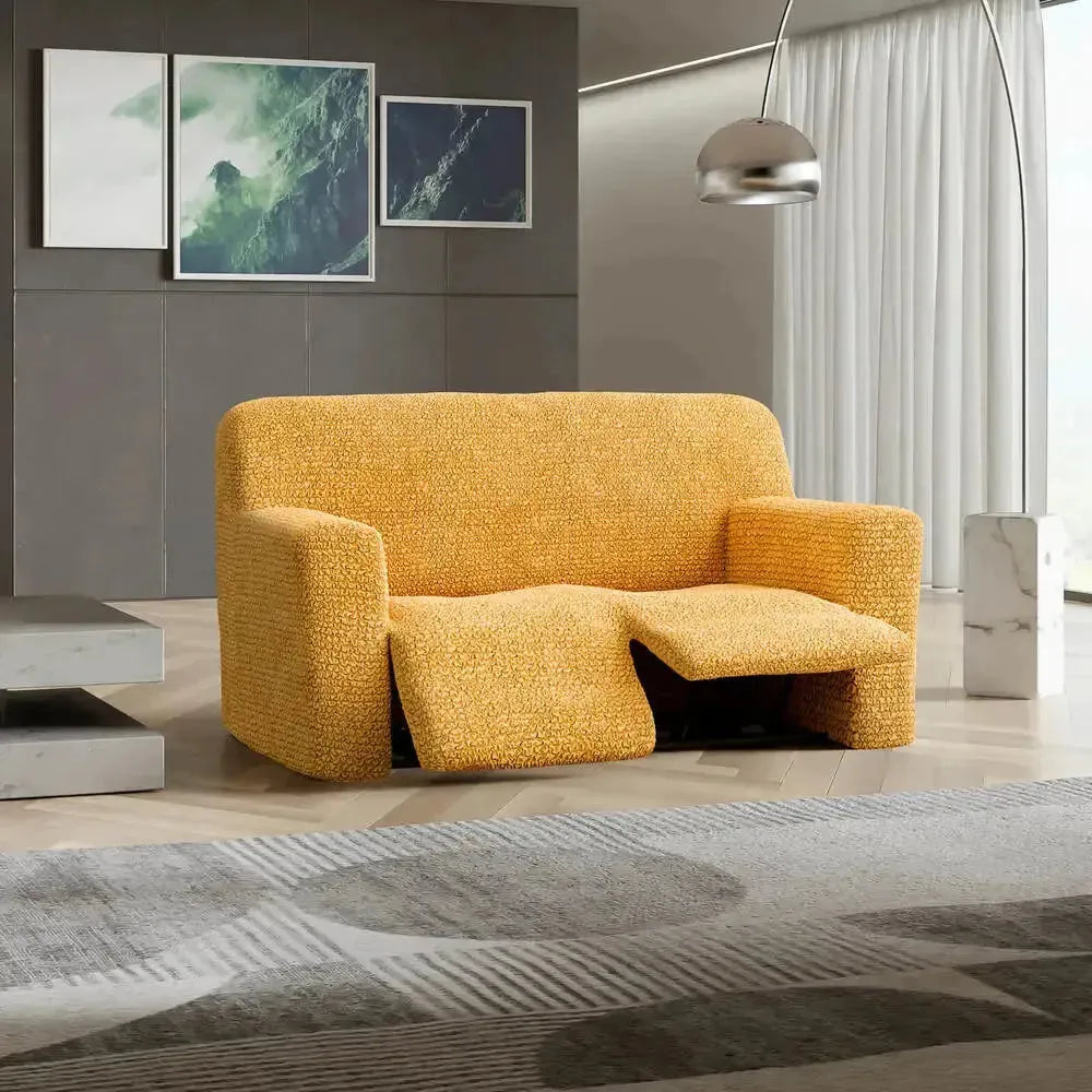 2 Seater Recliner Slipcover - Microfiber Sofa Cover Protector for Living Room Furniture, Stretchable & Washable - Perfect for Pets, Kids & Daily Use