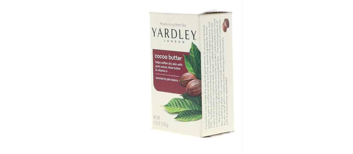 Yardley London Cocoa Butter Moisturizing Bath Soap Bar 4.0 oz - Naturally Hydrating & Fragrant for Women - Perfect for Daily Skincare & Relaxing Bath Time