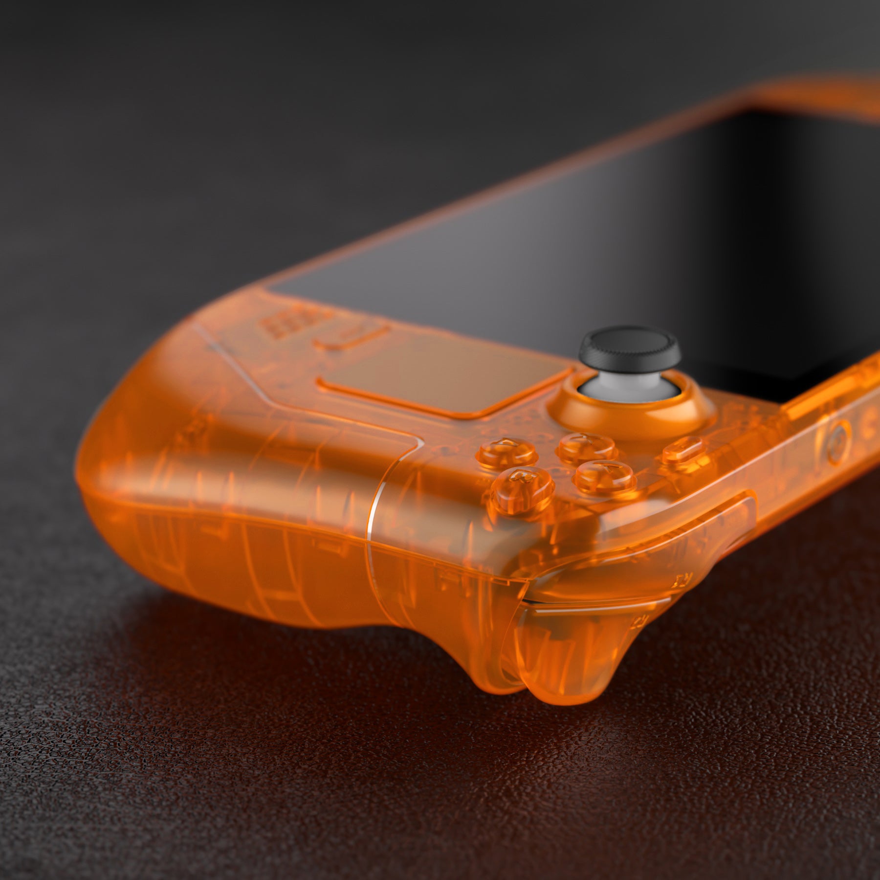 eXtremeRate Custom Full Set Shell with Buttons for Steam Deck LCD - Clear Orange Replacement Case | Gaming Accessories for Steam Deck LCD | Perfect for DIY Modding & Personalization