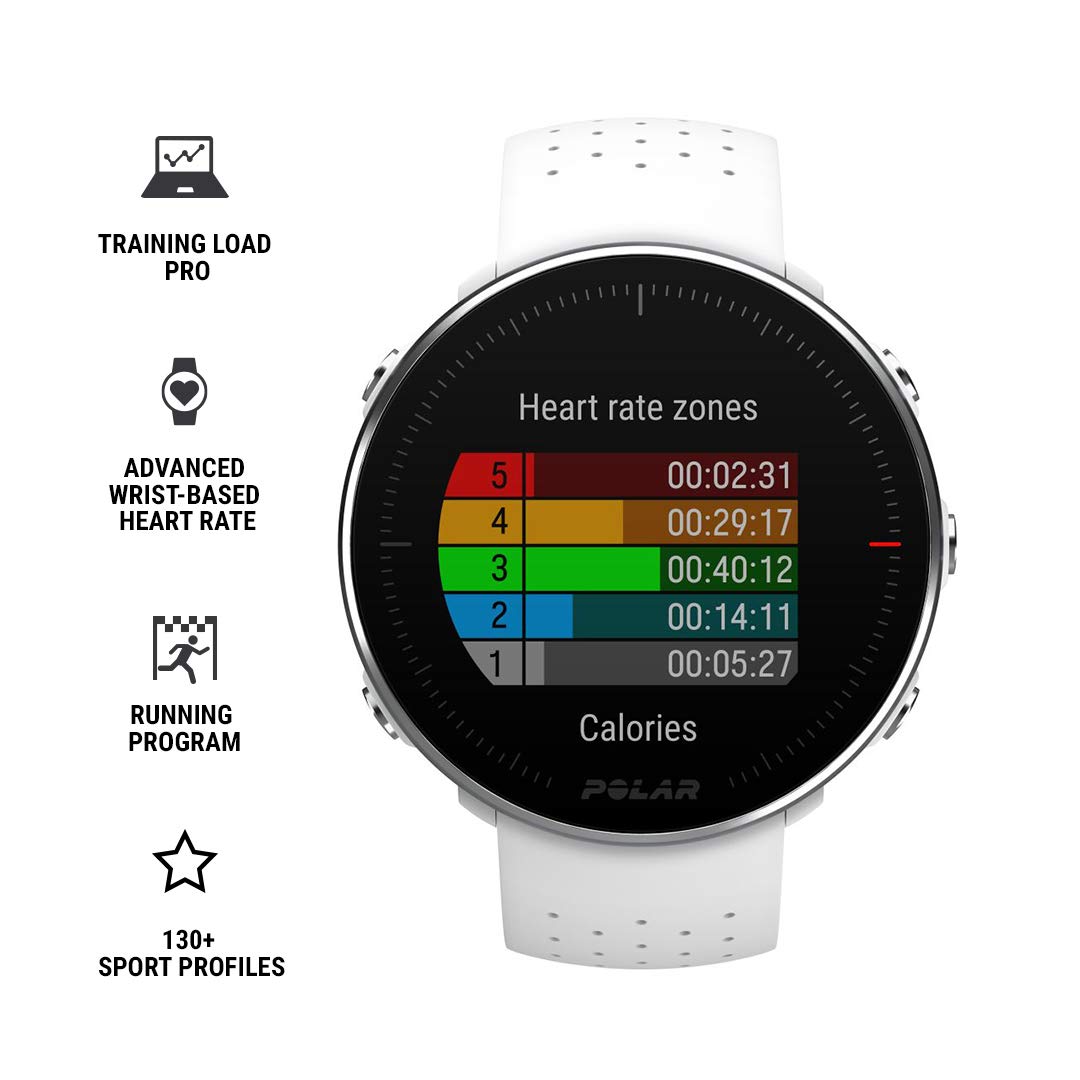 Polar Unisex Multisport GPS Watch - White, S/M Size - Perfect for Running, Swimming & Fitness Tracking
