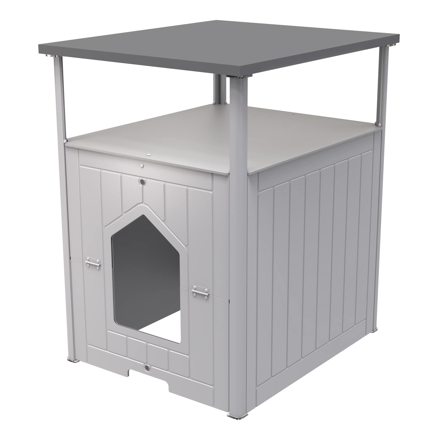 Palram Max Cat Litter Box Enclosure - Hidden Cabinet Nightstand Furniture for Small & Medium Cats | Washroom & Living Room Discreet Cat Litter Solution