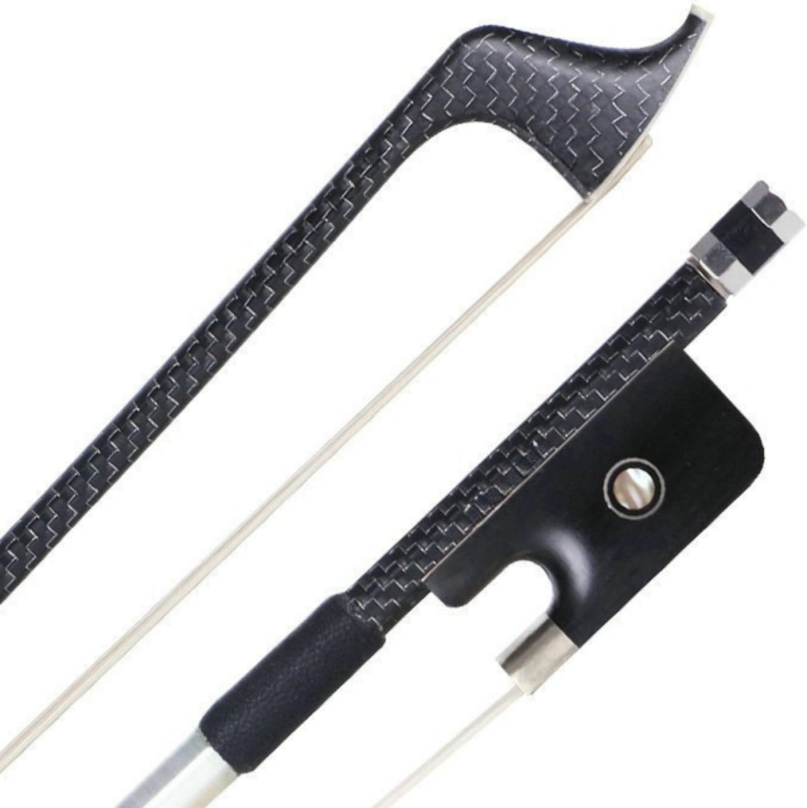 Premium 4/4 Full Size Carbon Fiber Cello Bow with Ebony Frog & Natural Horsehair - Professional & Student Use for Concerts, Practice & Performances