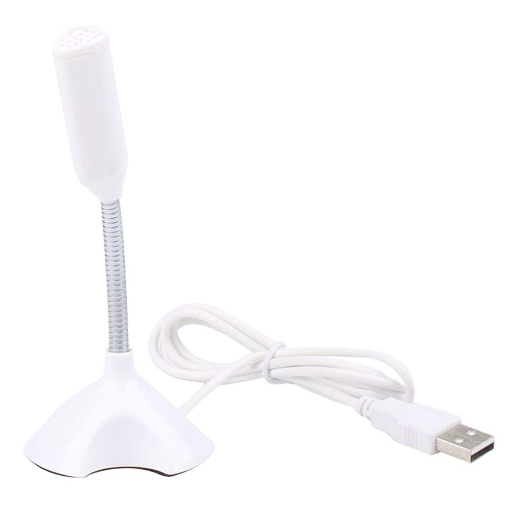 UXZDX CUJUX USB Computer Microphone - Omnidirectional Condenser Mic for PC, Laptop, Gaming & Live Streaming (White) - Perfect for Zoom Calls, Podcasting & Online Meetings