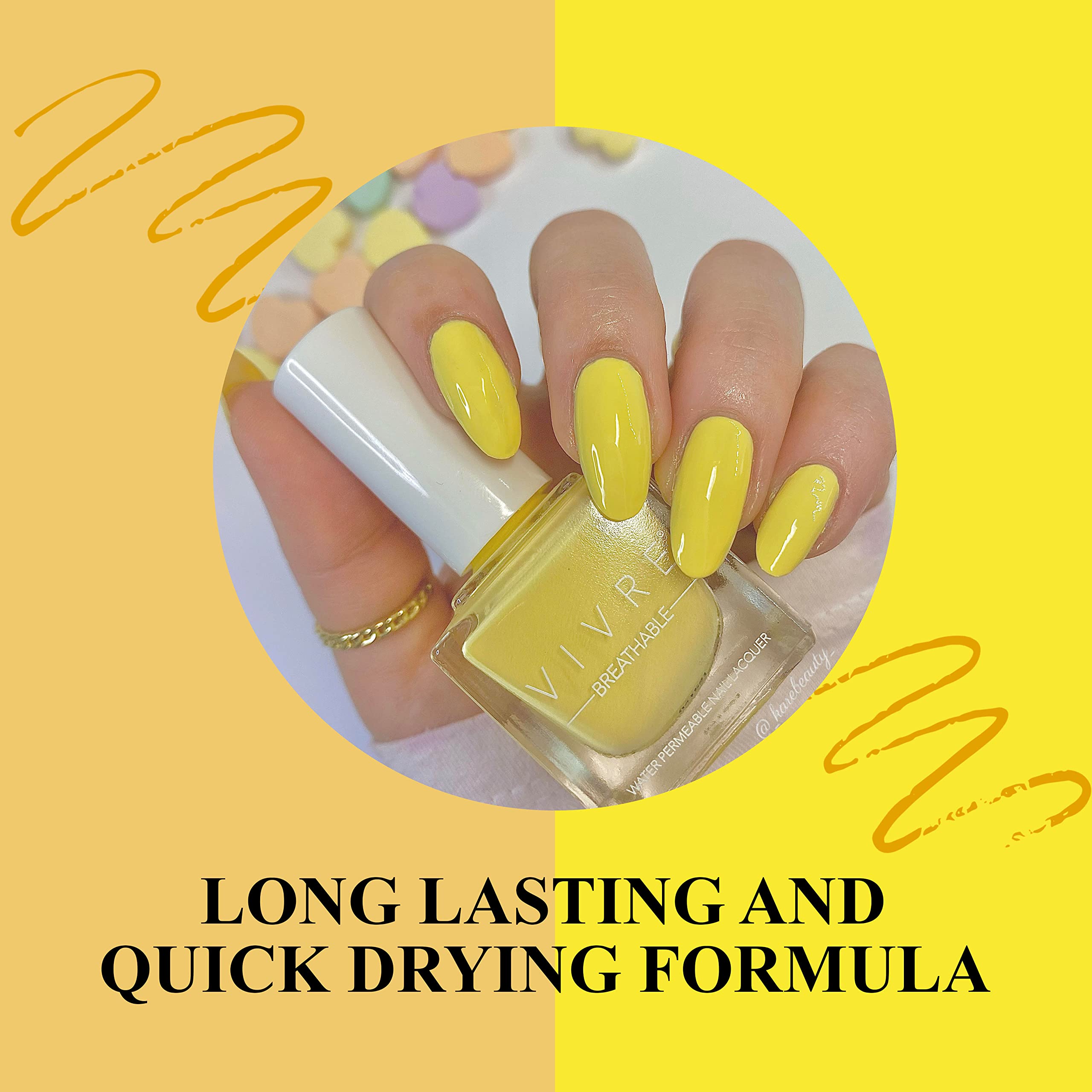 VIVRE Cosmetics Breathable Nail Polish - Water & Oxygen Permeable, Certified Safe for Healthy Nails | Perfect for Daily Wear, Special Occasions & Nail Care Enthusiasts