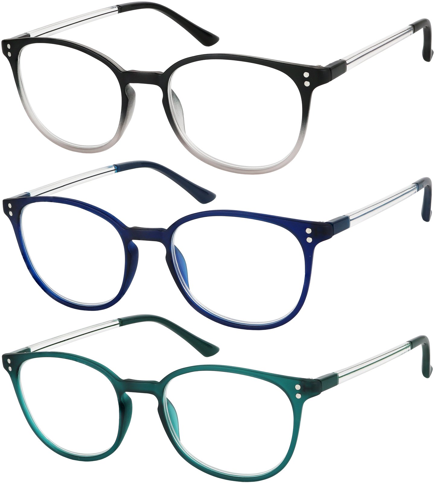 Stylish Reading Glasses for Men & Women - 3-Pack Fashion Readers with Multiple Color Options | Perfect for Reading, Office Work & Daily Use