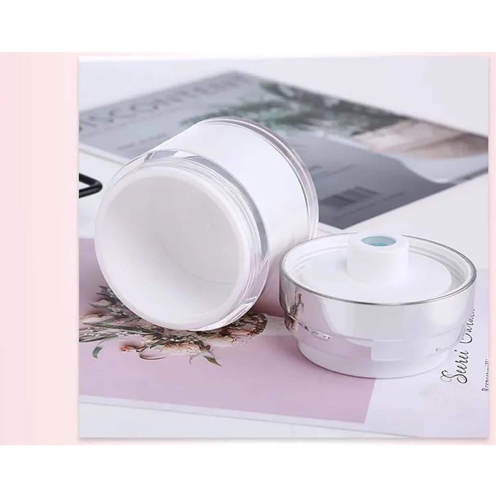 50ml Airless Pump Bottles (3-Pack) - Leak-Proof Travel Cream Jars & Lotion Dispensers for Cosmetics, Skincare & Toiletries | Perfect for Home, Gym Bag & Vacation Essentials
