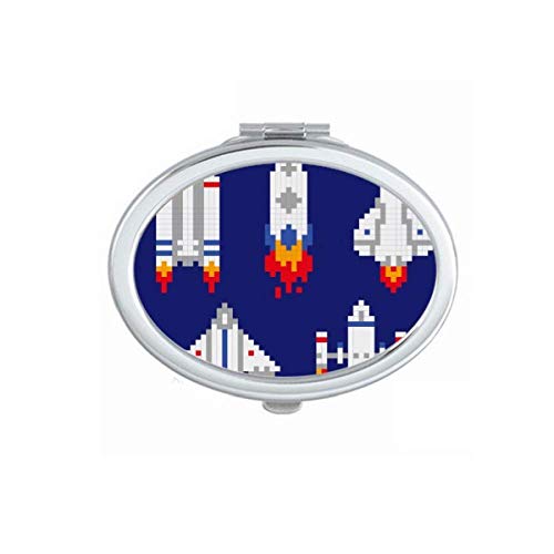 DIYthinker Space Ship Rocket Astronomy Pixel Mirror - Portable Foldable Double-Sided Makeup Mirror for Travel, Vanity & Cosmetics (DIY Craft, Gift for Astronomy Lovers)