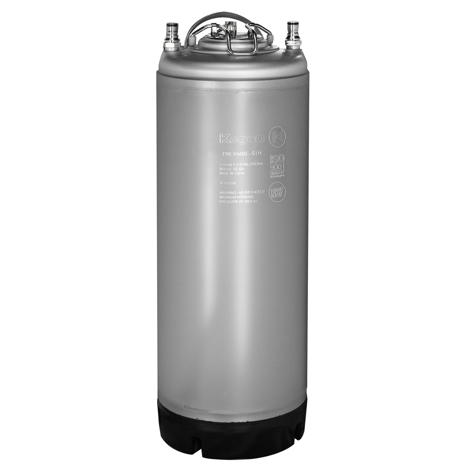 Kegco 5 Gallon Ball Lock Keg with Strap Handle - Stainless Steel Homebrew Beer & Soda Keg for Home Brewing, Carbonation, and Draft Dispensing - Perfect for DIY Brewers, Craft Beer Enthusiasts, and Soda Makers
