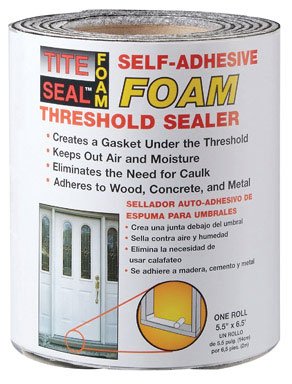 5-1/2 Inch Wide x 6-1/2 Foot Long Clear Self-Adhesive Foam Threshold Sealer - Weatherproof Door Gap Seal for Home & Office - Perfect for Draft Protection Under Doors