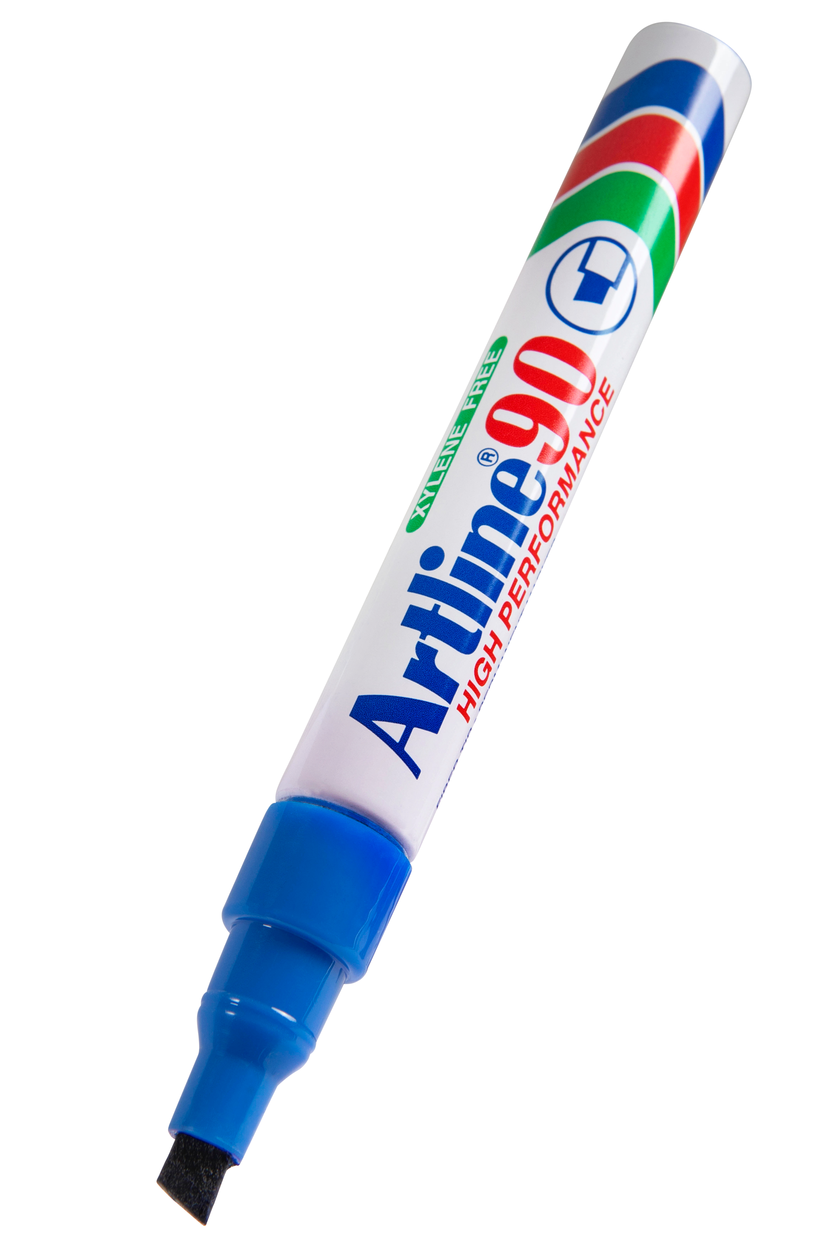 Artline 90 Permanent Marker - 5mm Chisel Tip, Blue Ink, 12-Pack - Ideal for Office, School, Crafts & DIY Projects