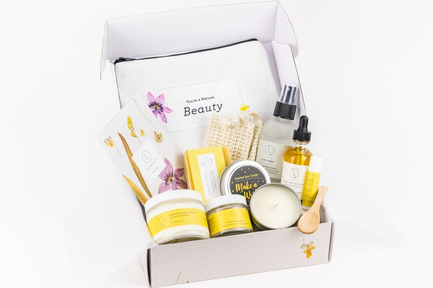 Handmade Natural Citrus Bath & Body Gift Box - Organic Spa Care Package for Women, Perfect Thank You Gift, Mother's Day Present & Holiday Relaxation Set | Ideal for Self-Care, Birthday Surprises & Stress Relief